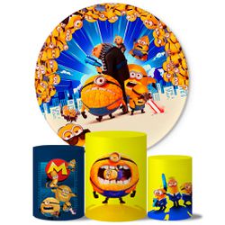 Trio Capas Cilindros + Painel Tema Meu Malvado Favorito 4 Veste Fácil - 7981 - ESTAMPARIA NET 