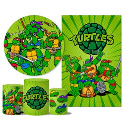 Trio Capas + Painéis Casado Tema Tartarugas Ninjas Veste Fácil - 0472 - ESTAMPARIA NET 