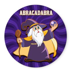 Painel Redondo Veste Fácil C/ Elástico 1,50x1,50 Tema Abracadabra - 7563 - ESTAMPARIA NET 