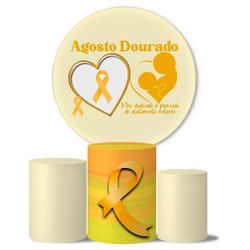 Trio de Capas Cilindros + Painel Veste Fácil Tema Agosto Dourado - 7640 - ESTAMPARIA NET 