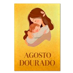 Painel Retangular Passa Varão 1,50x2,20 Tema Agosto Dourado - 7640 - ESTAMPARIA NET 