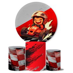 Trio de Capas Cilindros + Painel Veste Fácil Tema Carro de Corrida 2 - 7556 - ESTAMPARIA NET 