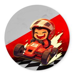 Painel Redondo Veste Fácil C/ Elástico 1,50x1,50 Tema Carro de Corrida 2 - 7556 - ESTAMPARIA NET 