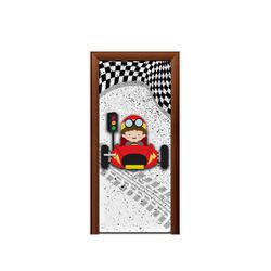 Capa De Porta Veste Fácil Decorativa Tema Carro de Corrida 2 - 7556 - ESTAMPARIA NET 