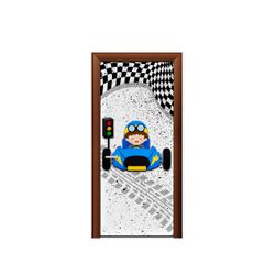 Capa De Porta Veste Fácil Decorativa Tema Carro de Corrida 3 - 7557 - ESTAMPARIA NET 