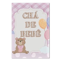 Painel Retangular Passa Varão 1,50x2,20 Tema Chá de Bebê Menina - 7545 - ESTAMPARIA NET 