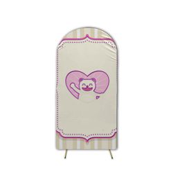  Capa de Painel Romano Veste Fácil C/ Elástico Tema Chá de Bebê Menina - 7545 - ESTAMPARIA NET 