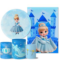 Trio Capas + Painéis Veste Fácil Casado Tema Cinderela Cute 1 - 7528 - ESTAMPARIA NET 