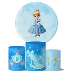 Trio Capas Cilindros + Capa Painel Veste Fácil Cinderela Cute 1 - 7528 - ESTAMPARIA NET 