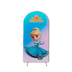 Capa Painel Romano Veste Fácil Tema Cinderela Cute - 7528 - ESTAMPARIA NET 