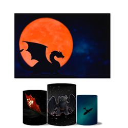 Trio de Capas Cilindros Veste Fácil + Painel Retangular Horizontal Tema Como Treinar o Seu Dragão 2 - 7531 - ESTAMPARIA NET 