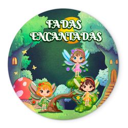 Painel Redondo Veste Fácil C/ Elástico 1,50x1,50 Tema Fadas Encantadas - 7549 - ESTAMPARIA NET 