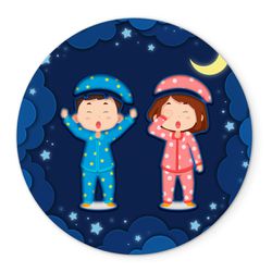 Painel Redondo Veste Fácil C/ Elástico 1,50x1,50 Tema Festa Do Pijama - 7548 - ESTAMPARIA NET 