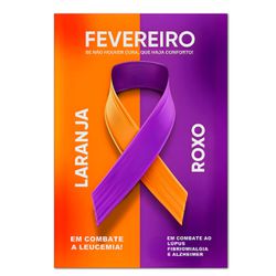 Painel Retangular Passa Varão 1,50x2,20 Tema Fevereiro Laranja e Roxo - 7631 - ESTAMPARIA NET 