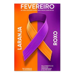 Painel Retangular Passa Varão 1,50x2,20 Tema Fevereiro Laranja e Roxo - 7631 - ESTAMPARIA NET 