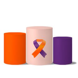 Trio de Capas de Cilindros Veste Fácil C/ Elástico Tema Fevereiro Laranja e Roxo - 7631 - ESTAMPARIA NET 