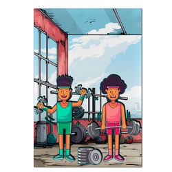 Painel Retangular Passa Varão 1,50x2,20 Tema Fitness 2 - 7553 - ESTAMPARIA NET 