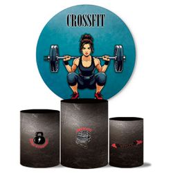 Trio de Capas Cilindros + Painel Veste Fácil Tema Fitness 3 - 7555 - ESTAMPARIA NET 