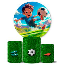 Trio de Capas Cilindros + Painel Veste Fácil Tema Futebol 5 - 7567 - ESTAMPARIA NET 