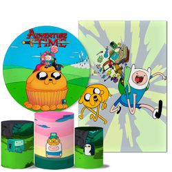 Kit Casado Veste Fácil Trio de Capas Cilindros + Painel Redondo + Painel Retangular Tema Hora de Aventura 2 - 7554 - ESTAMPARIA NET 