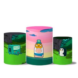 Trio de Capas de Cilindros Veste Fácil C/ Elástico Tema Hora de Aventura 2 - 7554 - ESTAMPARIA NET 