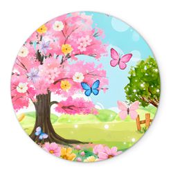 Painel Redondo Veste Fácil C/ Elástico 1,50x1,50 Tema Jardim Encantado 9 - 7542 - ESTAMPARIA NET 