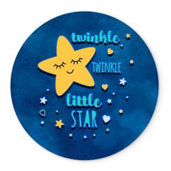 Painel Redondo Veste Fácil C/ Elástico 1,50x1,50 Tema Little Star - 7558 - ESTAMPARIA NET 