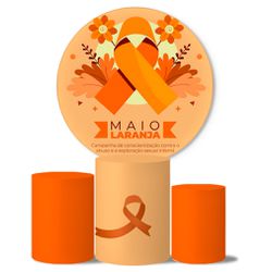 Trio de Capas Cilindros + Painel Veste Fácil Tema Maio Laranja - 7634 - ESTAMPARIA NET 