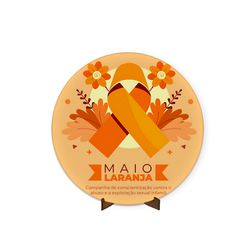 Painel Redondo 50x50 Veste Fácil C/ Elástico Tema Maio Laranja - 7634 - ESTAMPARIA NET 