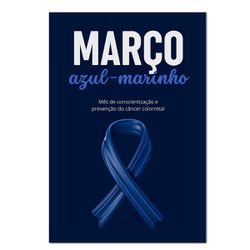 Painel Retangular Passa Varão 1,50x2,20 Tema Março Azul Marinho - 7646 - ESTAMPARIA NET 