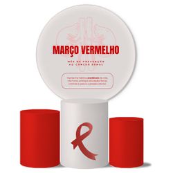Trio de Capas Cilindros + Painel Veste Fácil Tema Março Vermelho - 7647 - ESTAMPARIA NET 