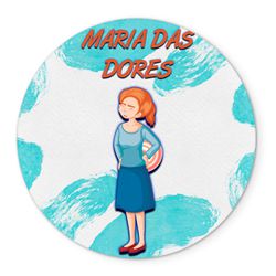 Painel Redondo Veste Fácil C/ Elástico 1,50x1,50 Tema Maria Das Dores - 7564 - ESTAMPARIA NET 