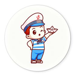 Painel Redondo Veste Fácil C/ Elástico 1,50x1,50 Tema Marinheiro 2 - 7533 - ESTAMPARIA NET 