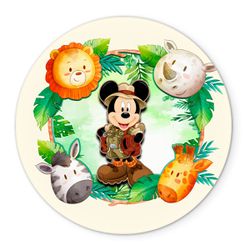 Painel Redondo Veste Fácil C/ Elástico 1,50x1,50 Tema Mickey Safari 3 - 7560 - ESTAMPARIA NET 