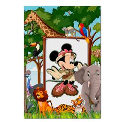 Painel Retangular Passa Varão 1,50x2,20 Tema Minnie Safari 1 - 7561 - ESTAMPARIA NET 
