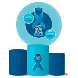 Trio de Capas Cilindros + Painel Veste Fácil Tema Novembro Azul 2 - 7639 - ESTAMPARIA NET 