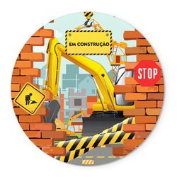 Painel Redondo Veste Fácil C/ Elástico 1,50x1,50 Tema Construção 2 - 7674 - ESTAMPARIA NET 