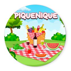 Painel Redondo Veste Fácil C/ Elástico 1,50x1,50 Tema Piquenique - 7546 - ESTAMPARIA NET 