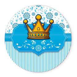 Painel Redondo Veste Fácil C/ Elástico 1,50x1,50 Tema Realeza Azul 2 - 7565 - ESTAMPARIA NET 