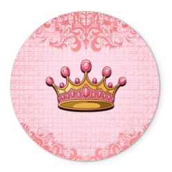 Painel Redondo Veste Fácil C/ Elástico 1,50x1,50 Tema Realeza Rosa 2 - 7559 - ESTAMPARIA NET 
