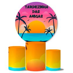 Trio de Capas Cilindros + Painel Veste Fácil Tema Tardezinha 8 - 7569 - ESTAMPARIA NET 