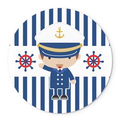 Painel Redondo Veste Fácil C/ Elástico 1,50x1,50 Tema Marinheiro - Marinheiro 1 - ESTAMPARIA NET 