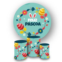Trio Capas Cilindros + Painel Tema Páscoa 2 - 1313 - ESTAMPARIA NET 
