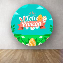 Painel Redondo Temático Páscoa 3 - 1216 - ESTAMPARIA NET 