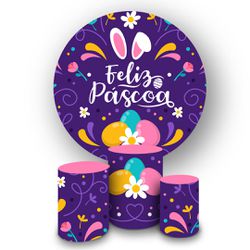 Trio Capas Cilindros + Painel Tema Páscoa 4 - 1314 - ESTAMPARIA NET 