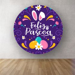 Painel Redondo Temático Páscoa 4 - 1314 - ESTAMPARIA NET 