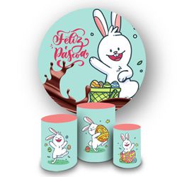Trio Capas Cilindros + Painel Tema Páscoa 6 - 1316 - ESTAMPARIA NET 