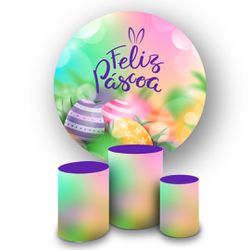 Trio Capas Cilindros + Painel Tema Páscoa 9 - 1227 - ESTAMPARIA NET 