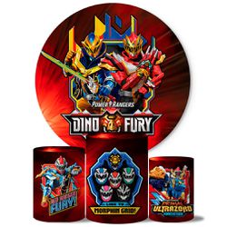 Trio Capas Cilindros + Painel Veste Fácil Power Rangers - 1930 - ESTAMPARIA NET 