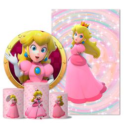 Trio Capas + Painéis Casado Tema Princesa Peach - 9555 - ESTAMPARIA NET 